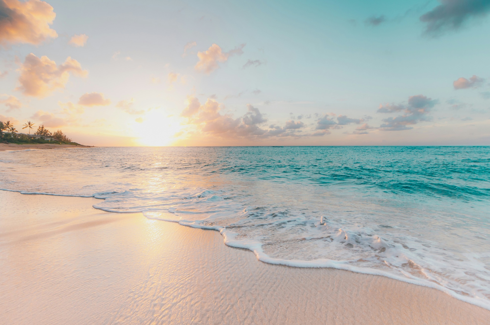 Image of an ocean at sunset